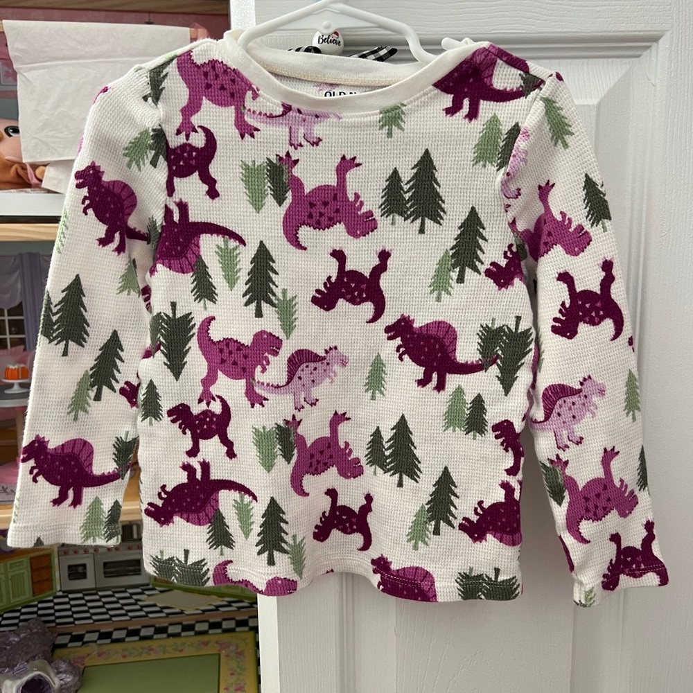 Dinosaur Thermal Waffle Knit Top